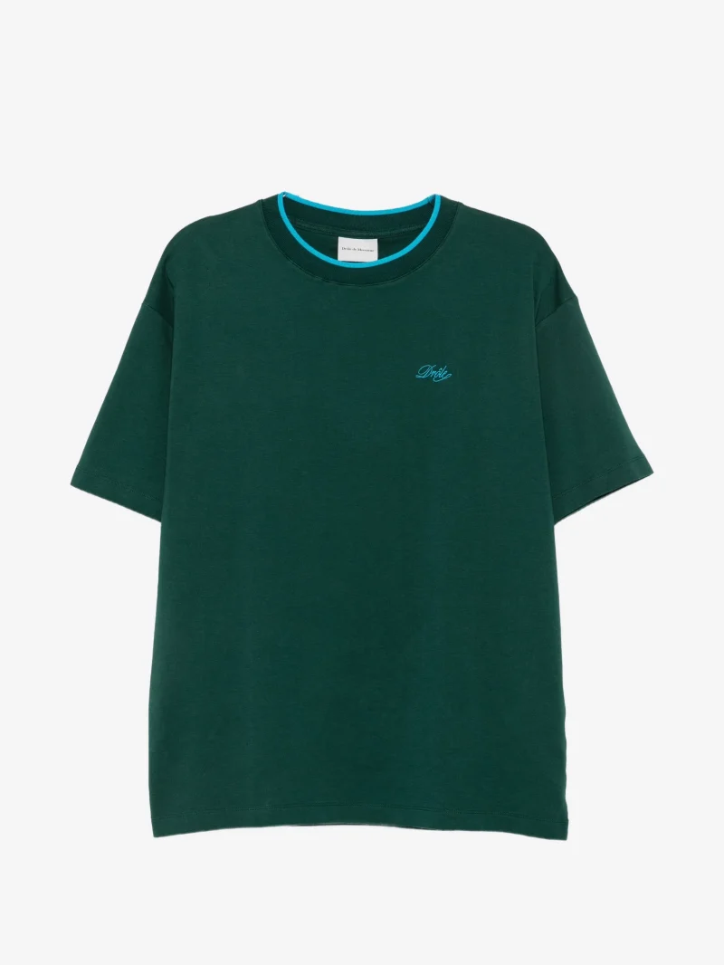 Tricou Drole De Monsieur Belissima logo-embroidered verde