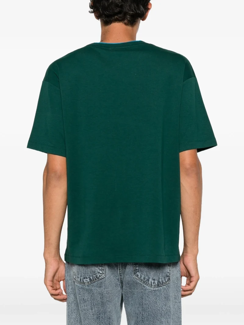 Tricou Drole De Monsieur Belissima logo-embroidered verde - imagine 4