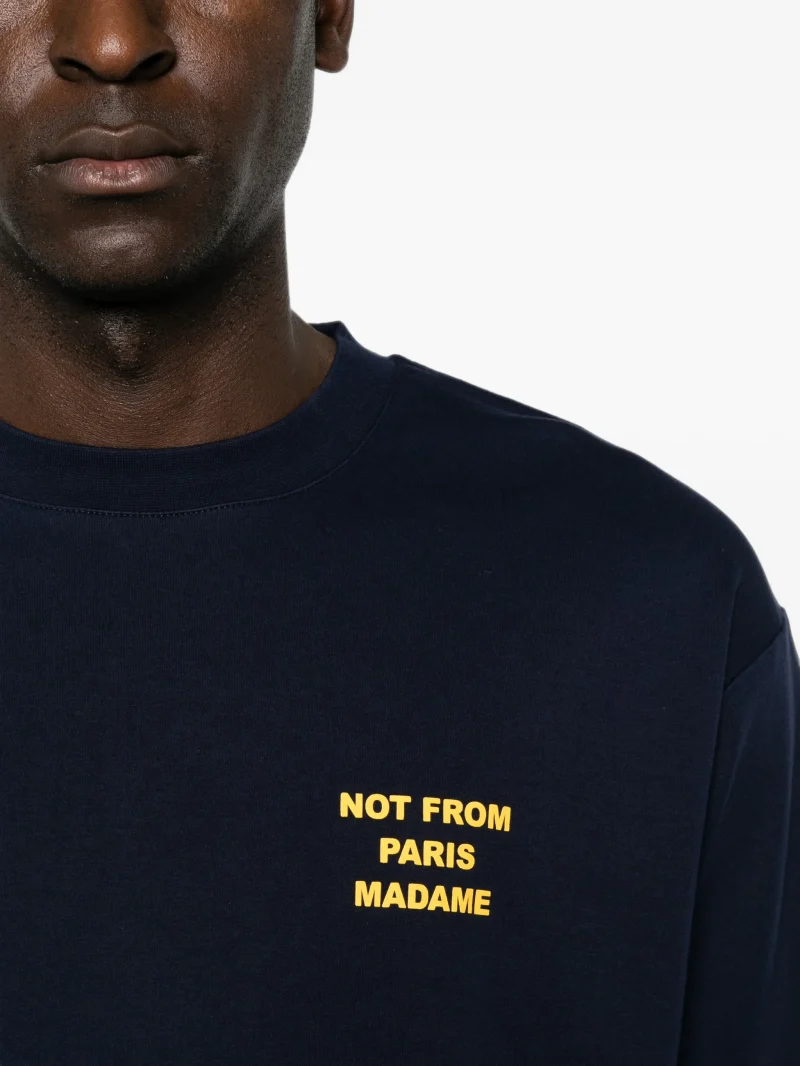 Tricou Drole De Monsieur Bold Slogan bleumarin - imagine 3