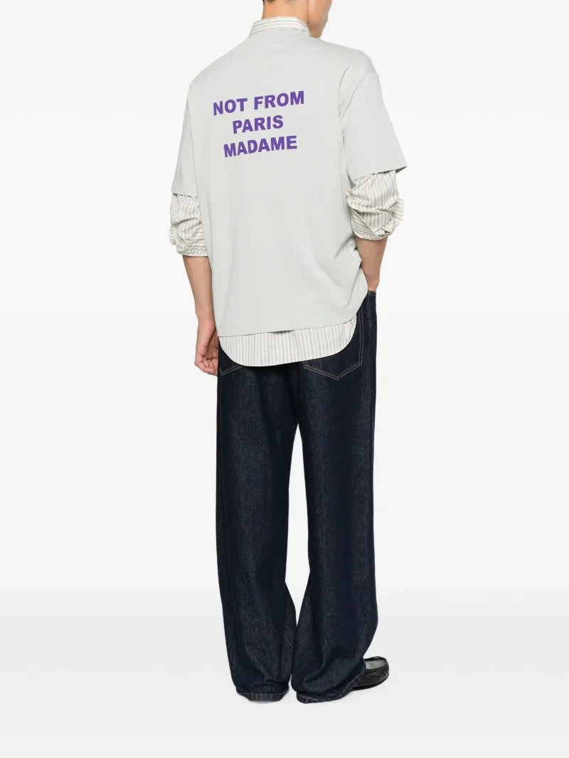 Alternative view of Tricou Drole De Monsieur "Not From Paris Madame" gri