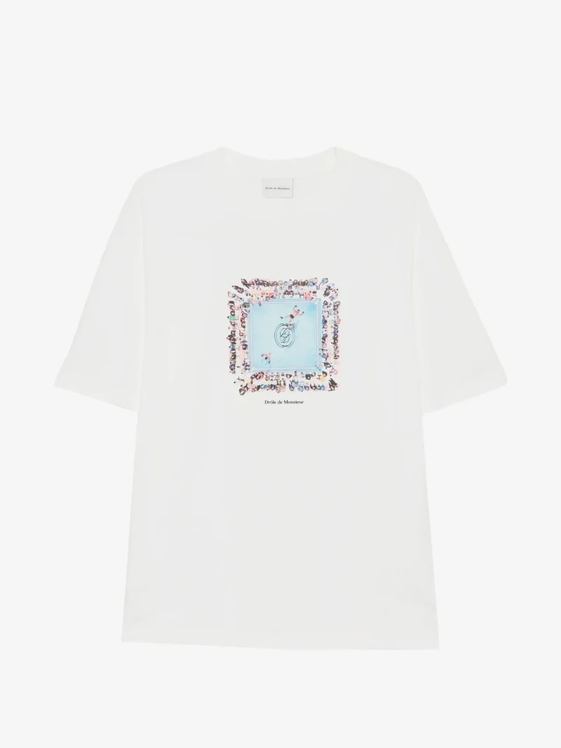 Tricou Drole De Monsieur graphic-print alb