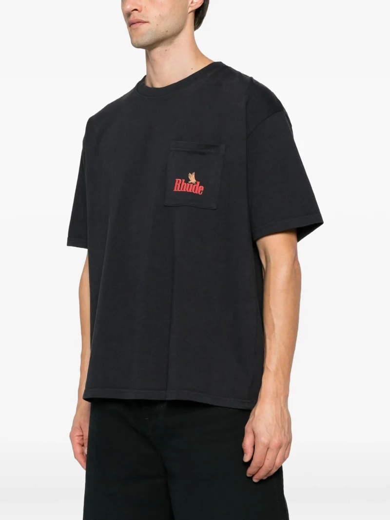 Tricou RHUDE chest-pocket negru - imagine 4