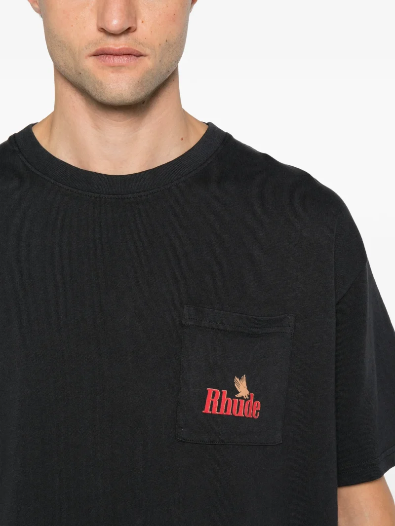 Tricou RHUDE chest-pocket negru - imagine 3