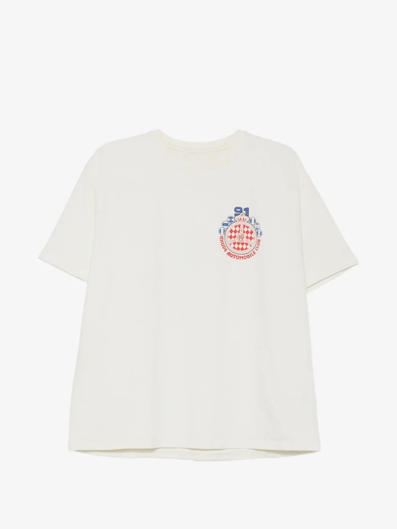 Tricou RHUDE graphic-print alb
