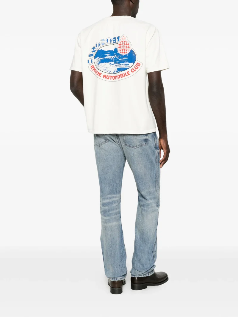 Alternative view of Tricou RHUDE graphic-print alb