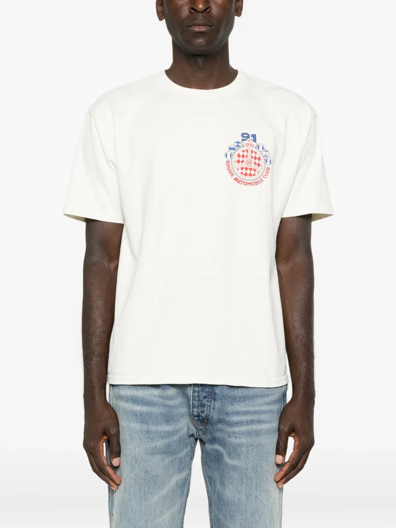 Tricou RHUDE graphic-print alb - imagine 5
