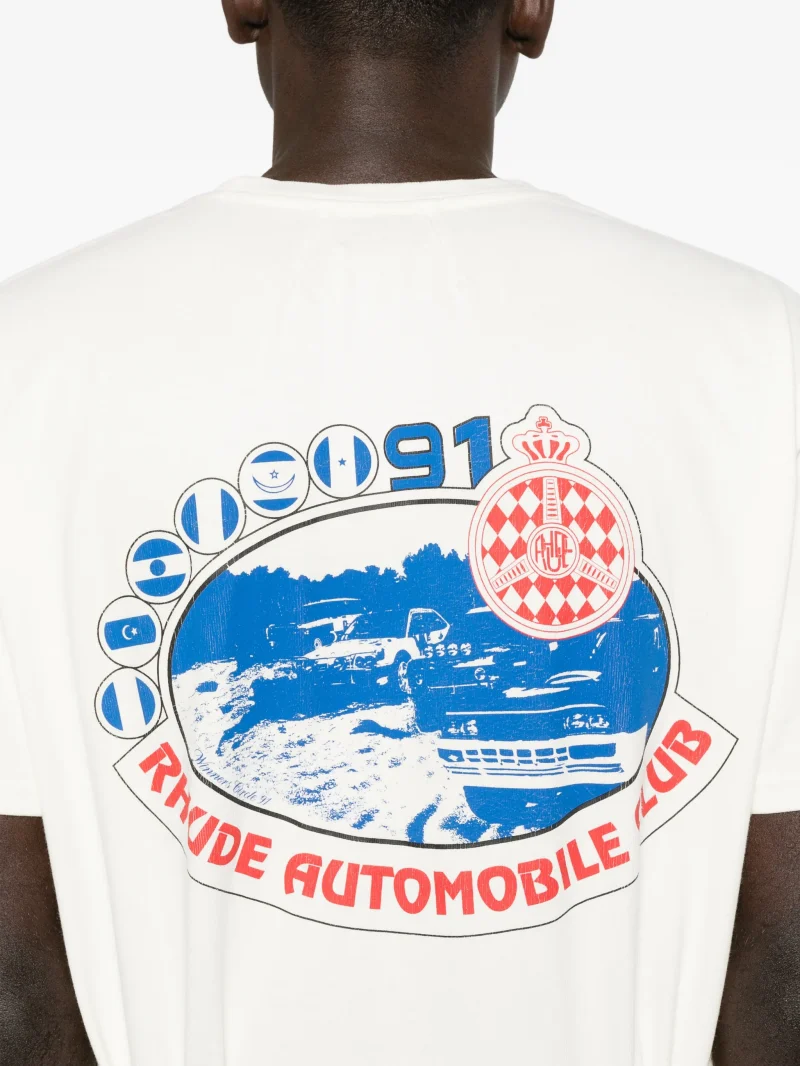 Tricou RHUDE graphic-print alb - imagine 3