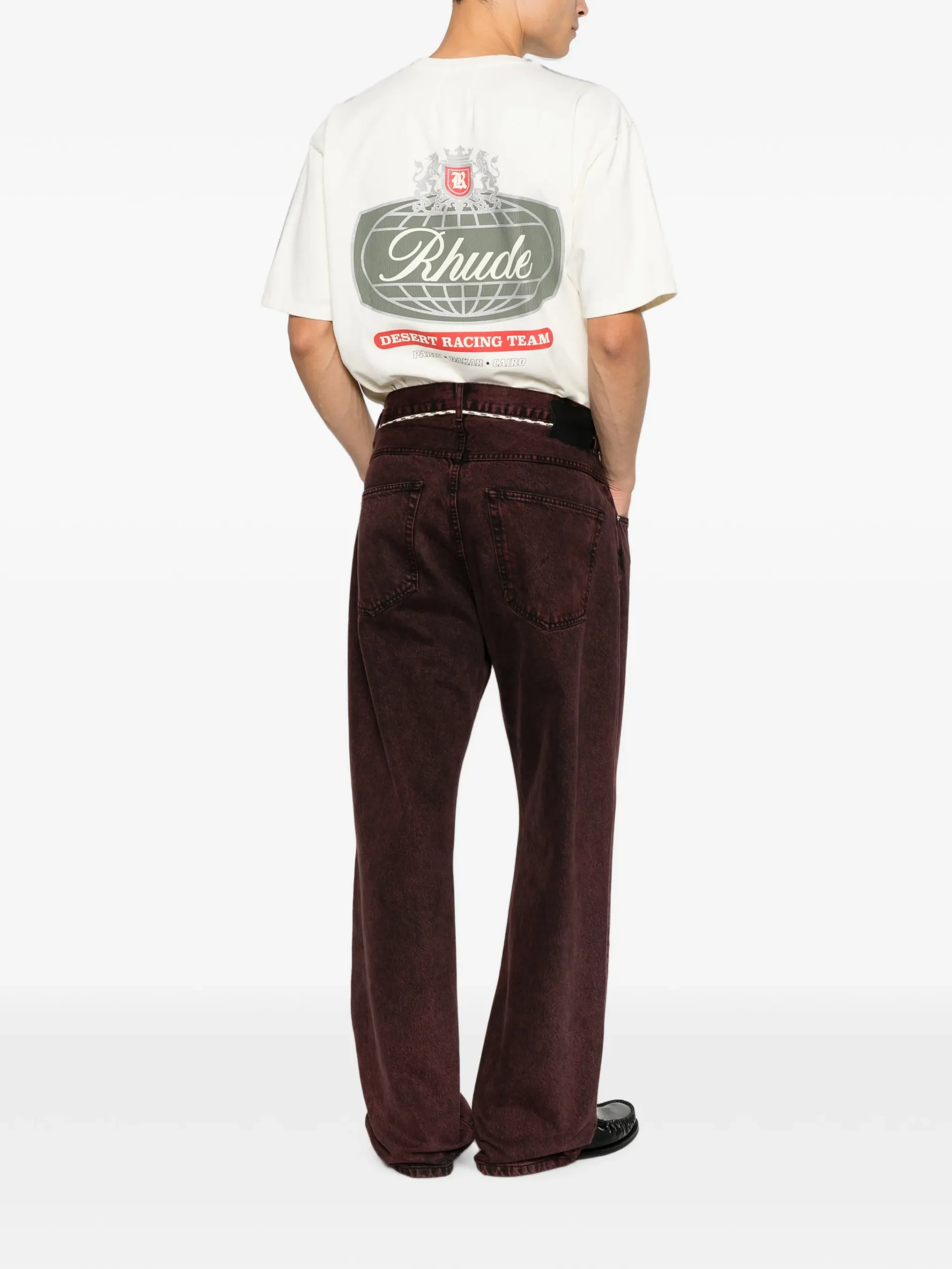 Tricou RHUDE logo-print alb - imagine 2