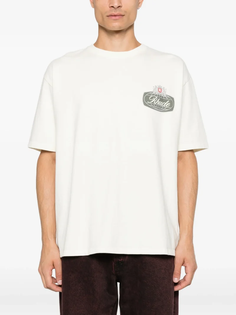 Tricou RHUDE logo-print alb - imagine 4