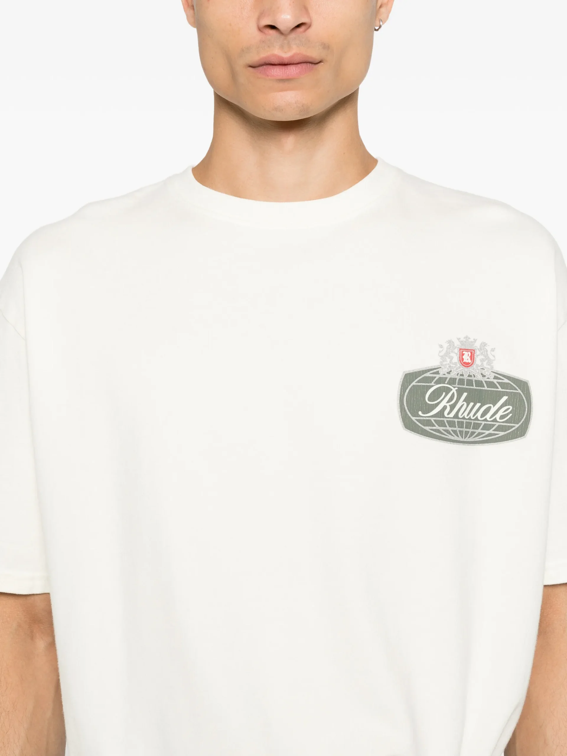 Tricou RHUDE logo-print alb - imagine 3