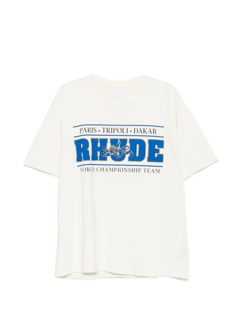 Tricou RHUDE logo-print alb