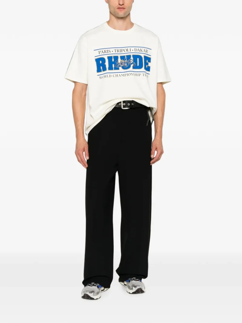 Alternative view of Tricou RHUDE logo-print alb