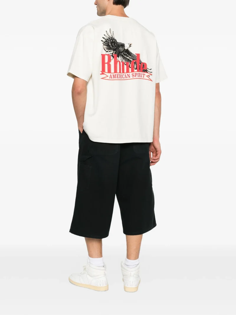 Alternative view of Tricou RHUDE  logo-print pocket alb