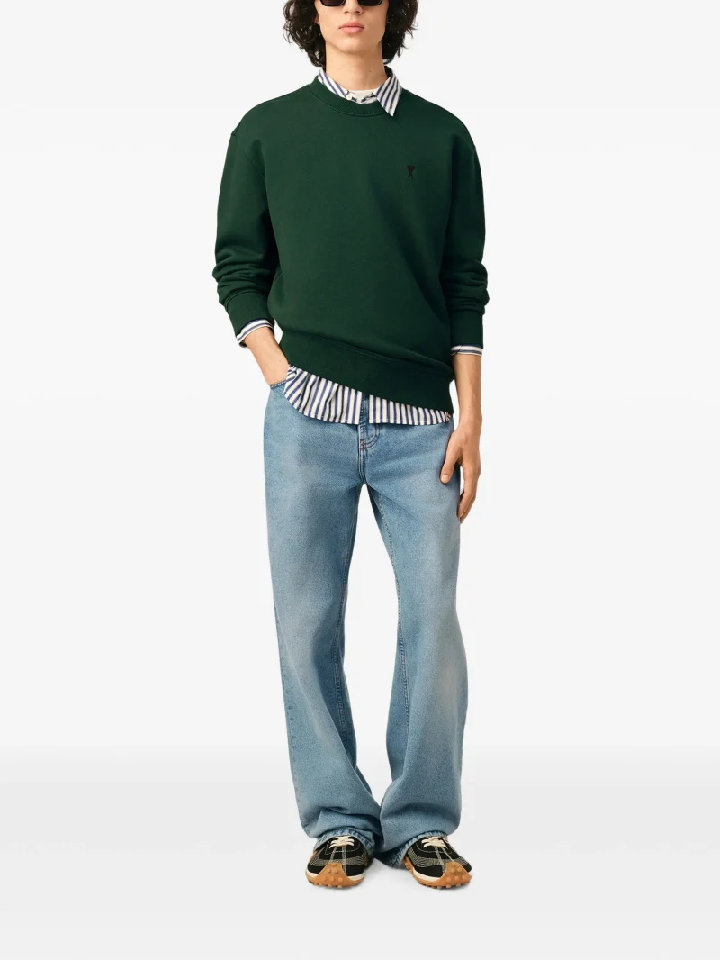 Bluza Ami Paris Ami de Coeur verde - imagine 4