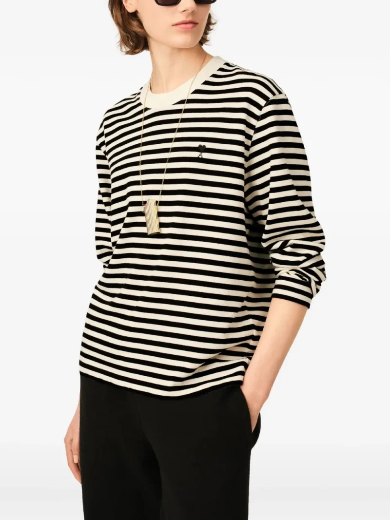 Bluza Ami Paris Mariniere Ami de Coeur ecru - imagine 5