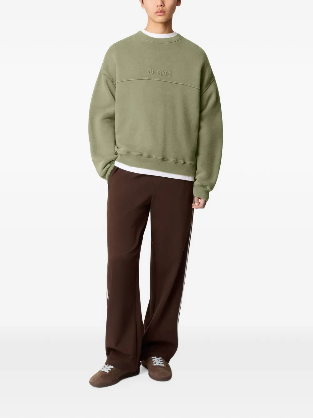 Bluza Axel Arigato Gens Logo-Embroidered Washed verde - imagine 4