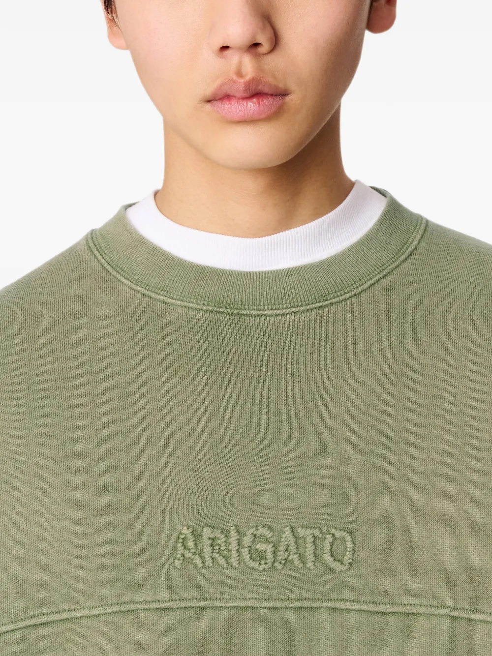 Bluza Axel Arigato Gens Logo-Embroidered Washed verde - imagine 5