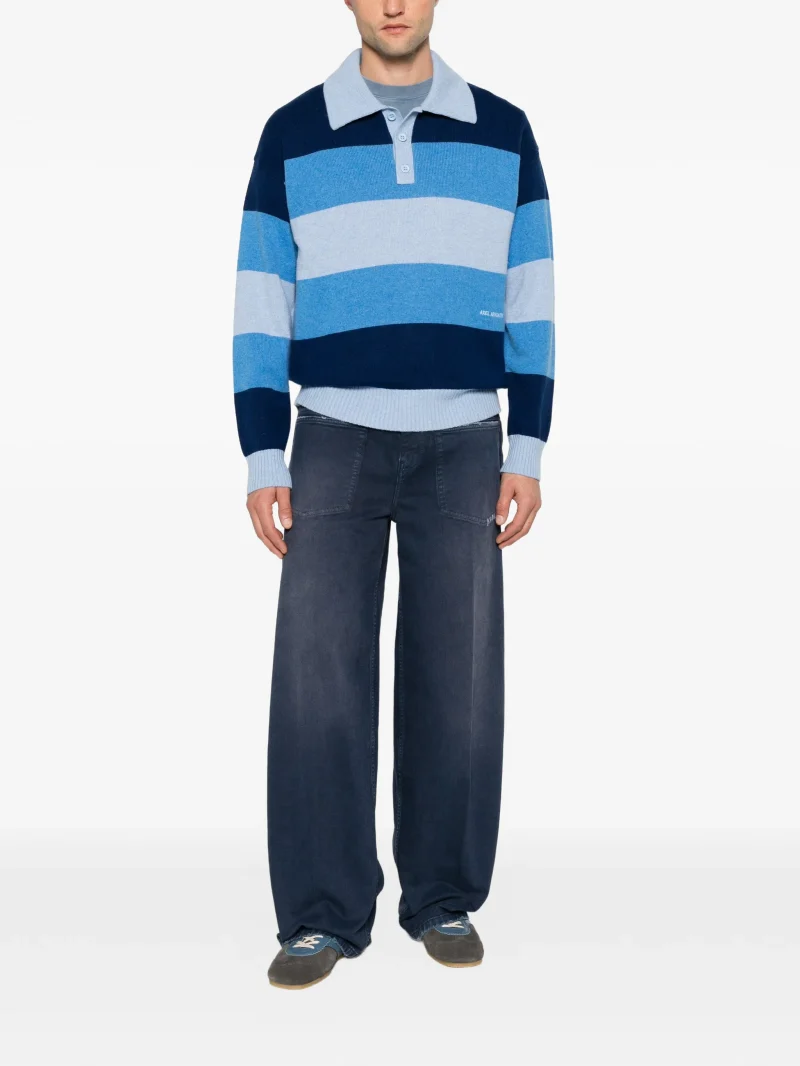 Bluza Axel Arigato Striped Polo-Collar albastru - imagine 4