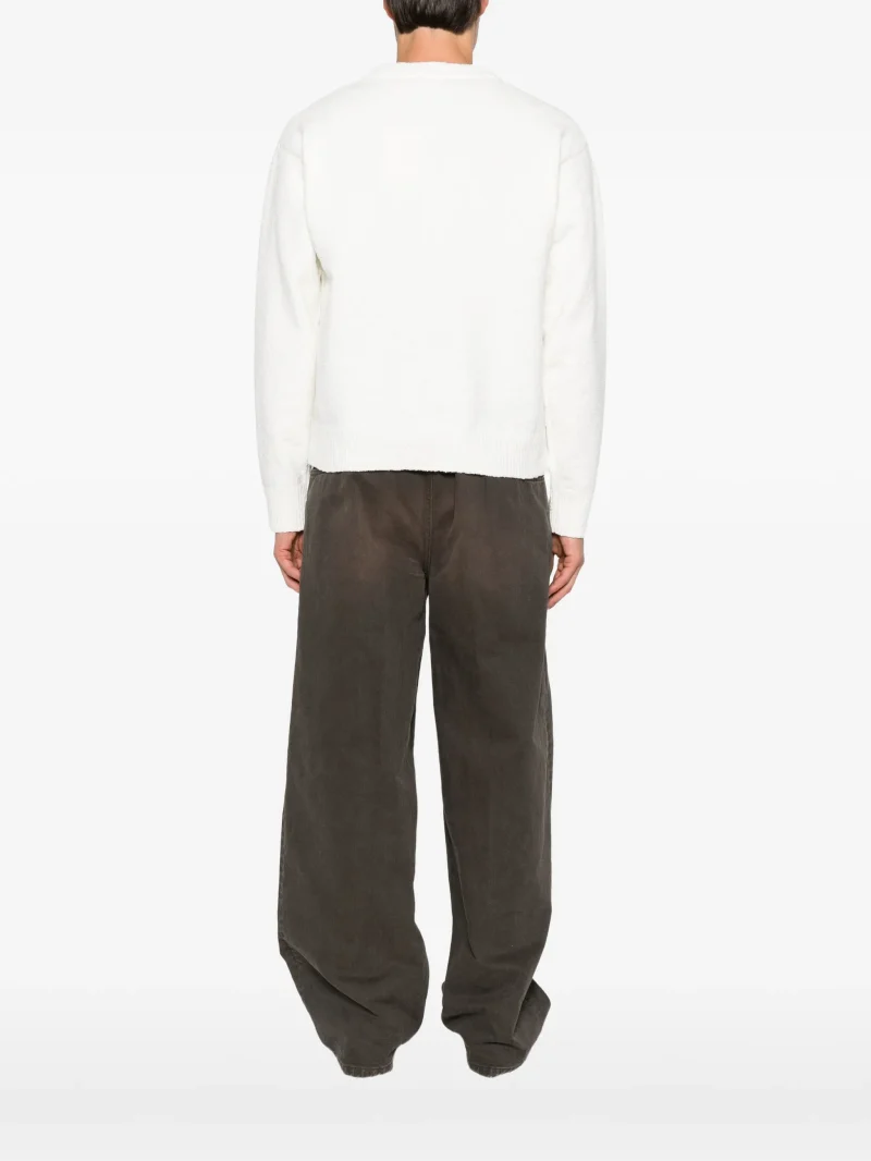 Alternative view of Pulover Axel Arigato Tag Embroidered-Logo Boucle ecru
