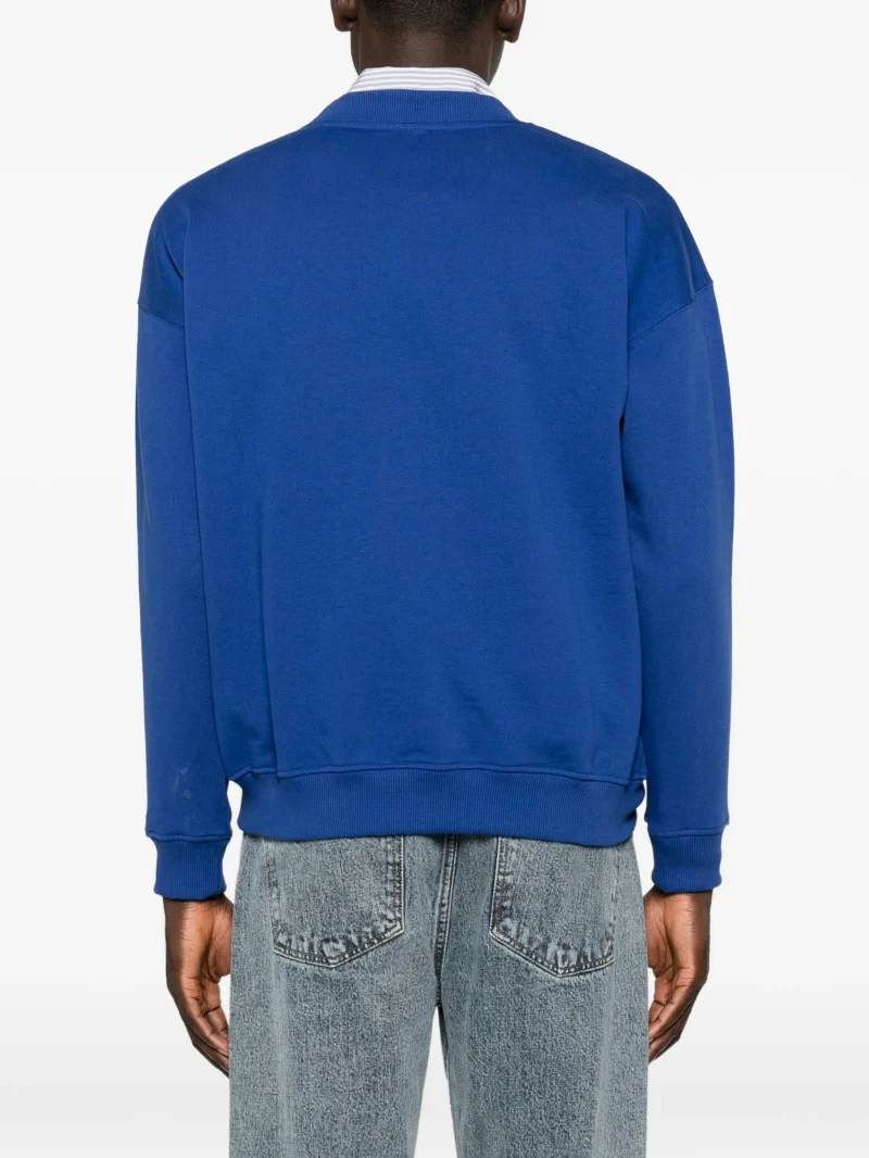 Bluza Drole De Monsieur slogan-print albastru - imagine 4