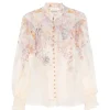 Bluza Zimmermann Floral-Print Silk-Blend bej