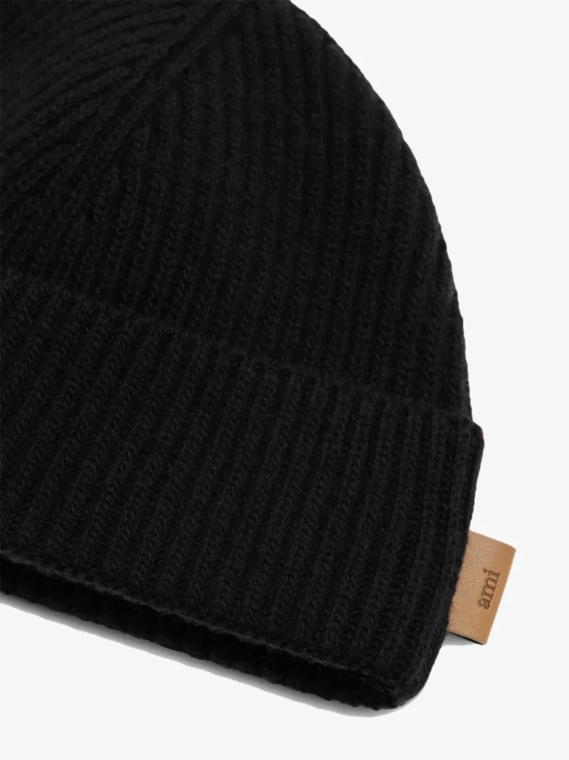 Caciula Ami Paris Leather-Label Wool negru - imagine 5