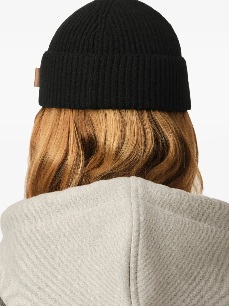 Caciula Ami Paris Leather-Label Wool negru - imagine 3