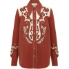 Camasa Alemais Duke Embroidered portocaliu