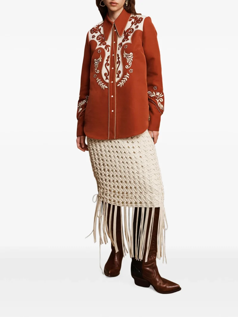 Camasa Alemais Duke Embroidered portocaliu - imagine 3
