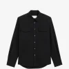 Camasa Ami Paris Black Wool Long-Sleeved Classic negru