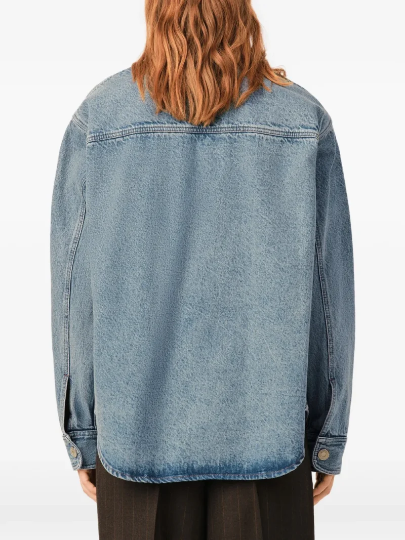 Camasa Ami Paris Overshirt Ami de Coeur albastru - imagine 6