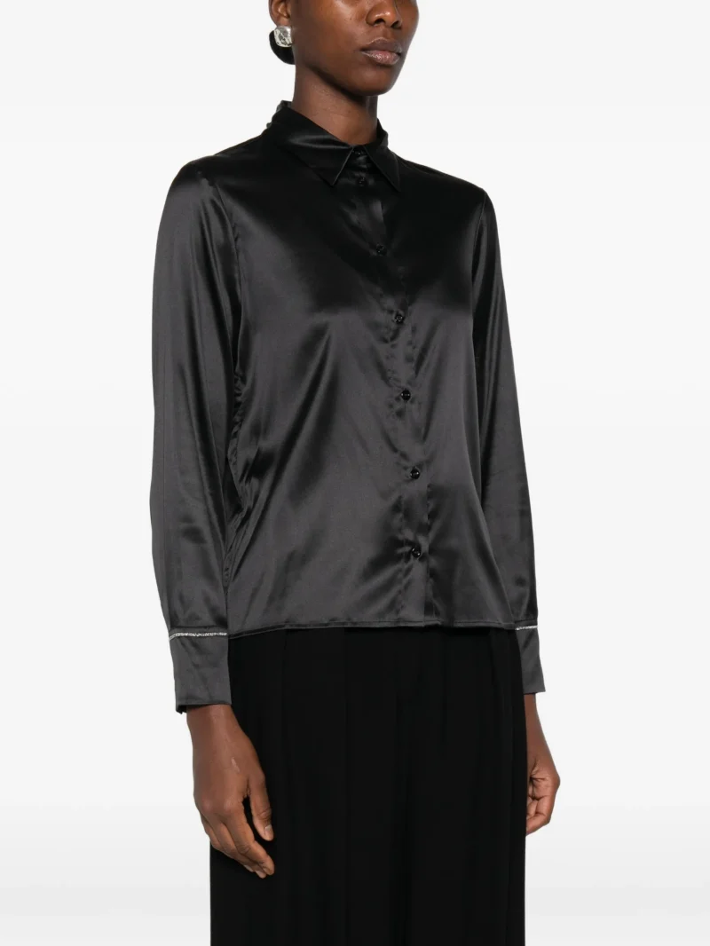 Camasa Peserico Satin-Finish Button-up negru - imagine 3