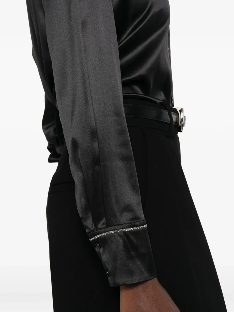 Camasa Peserico Satin-Finish Button-up negru - imagine 5