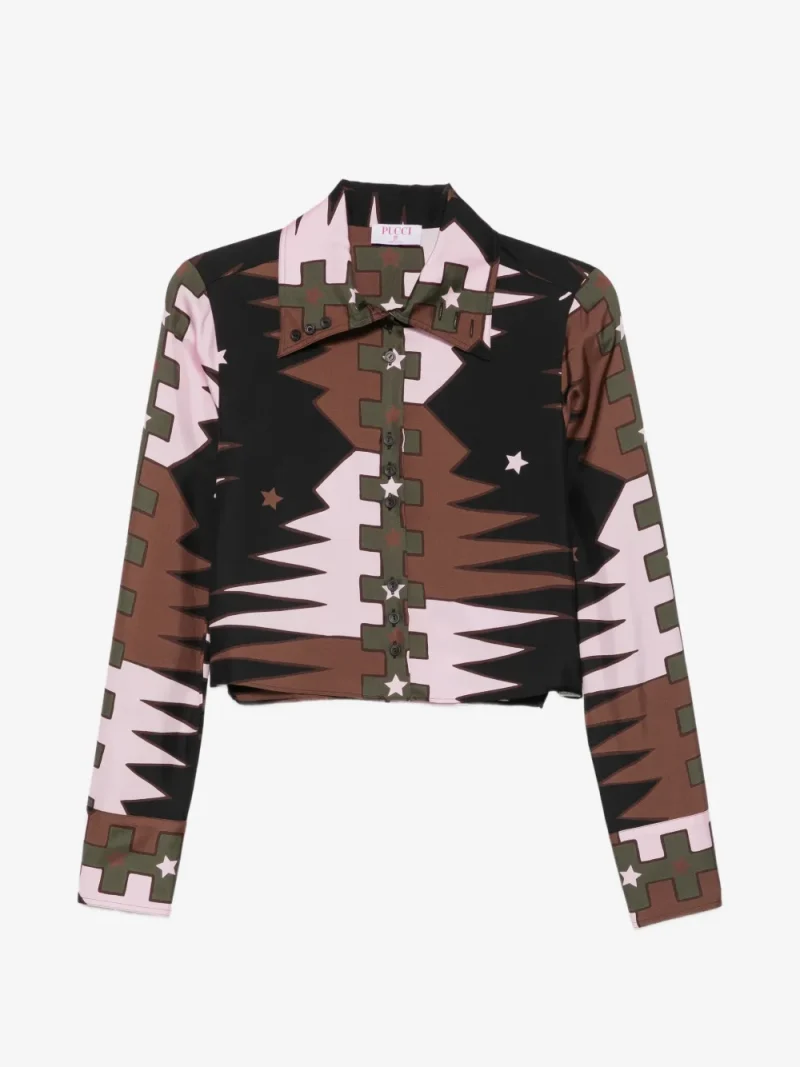 Camasa PUCCI Geometric-Print Cropped multicolor