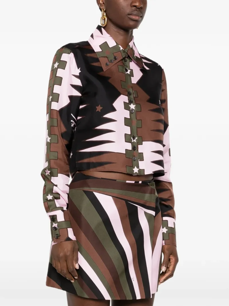 Camasa PUCCI Geometric-Print Cropped multicolor - imagine 3