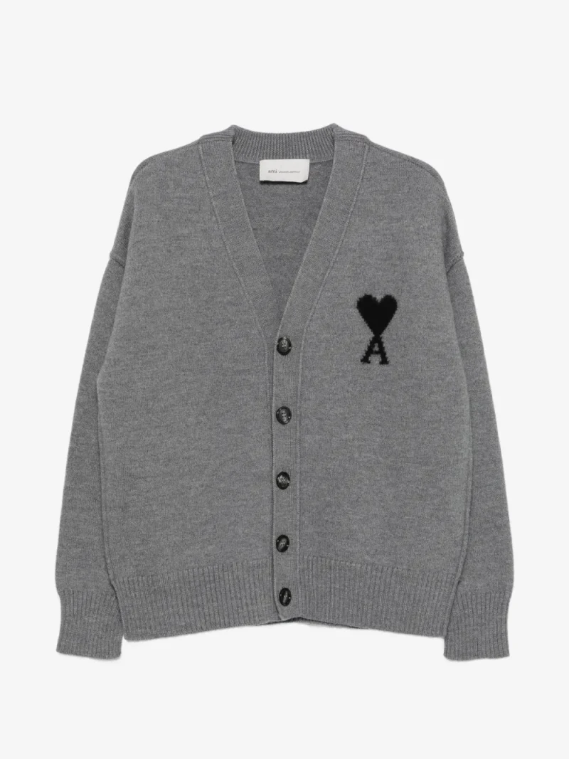 Cardigan Ami Paris Ami de Coeur gri