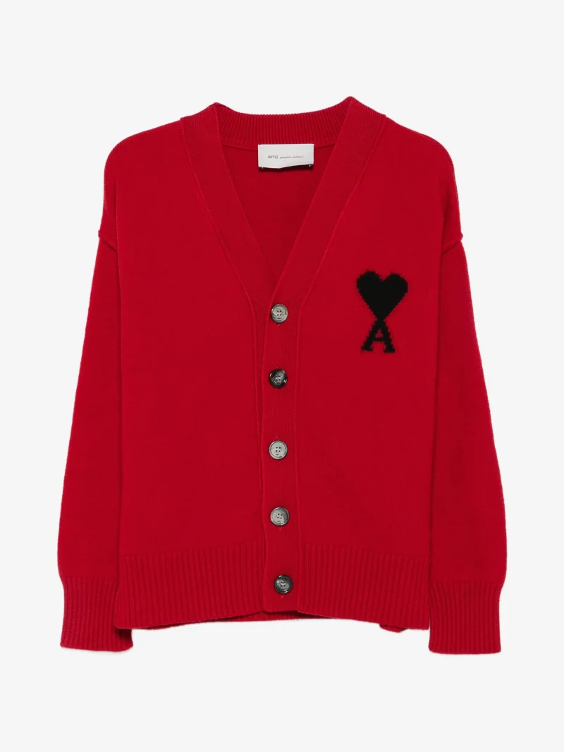 Cardigan Ami Paris Ami de Coeur rosu