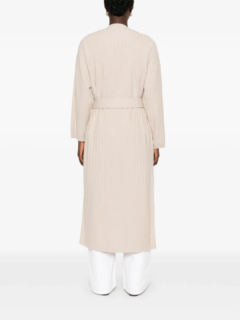 Alternative view of Cardigan Fabiana Filippi Belted Ribbed-Knit bej