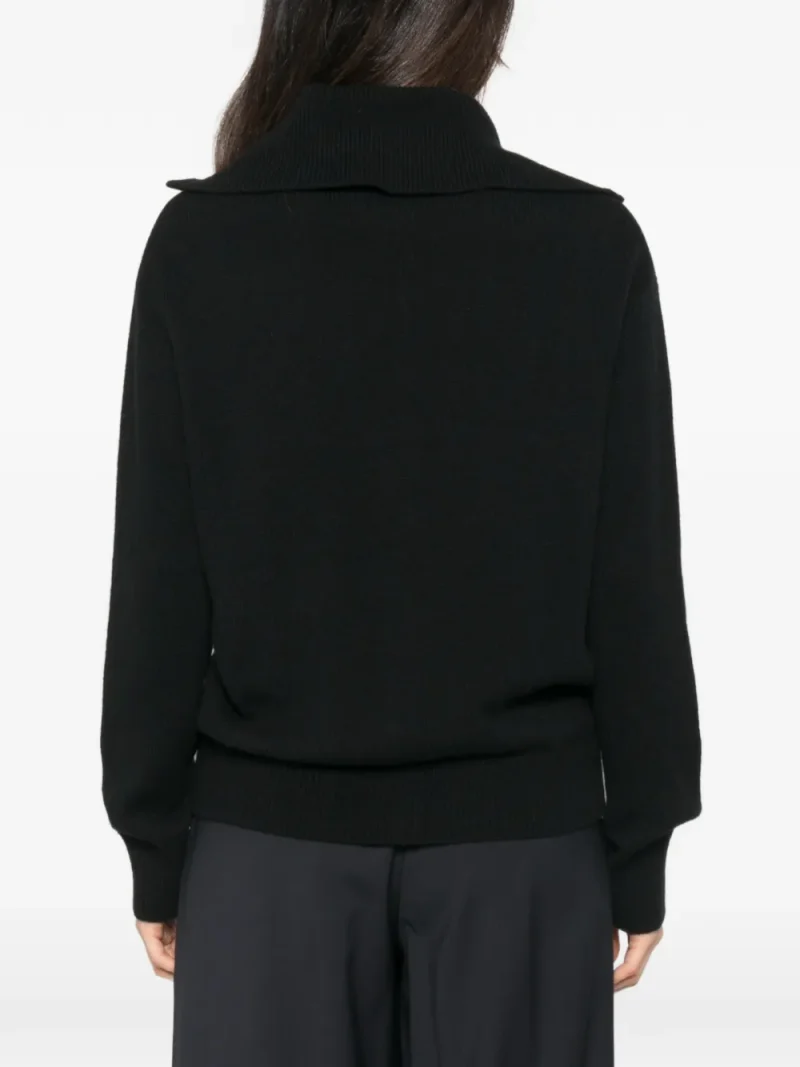 Alternative view of Cardigan Lisa Yang Denie Button-up Sailor-Collar negru