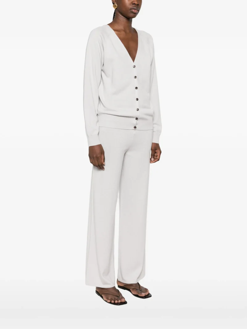 Cardigan Lisa Yang Jiani V-neck Button-Down gri - imagine 3