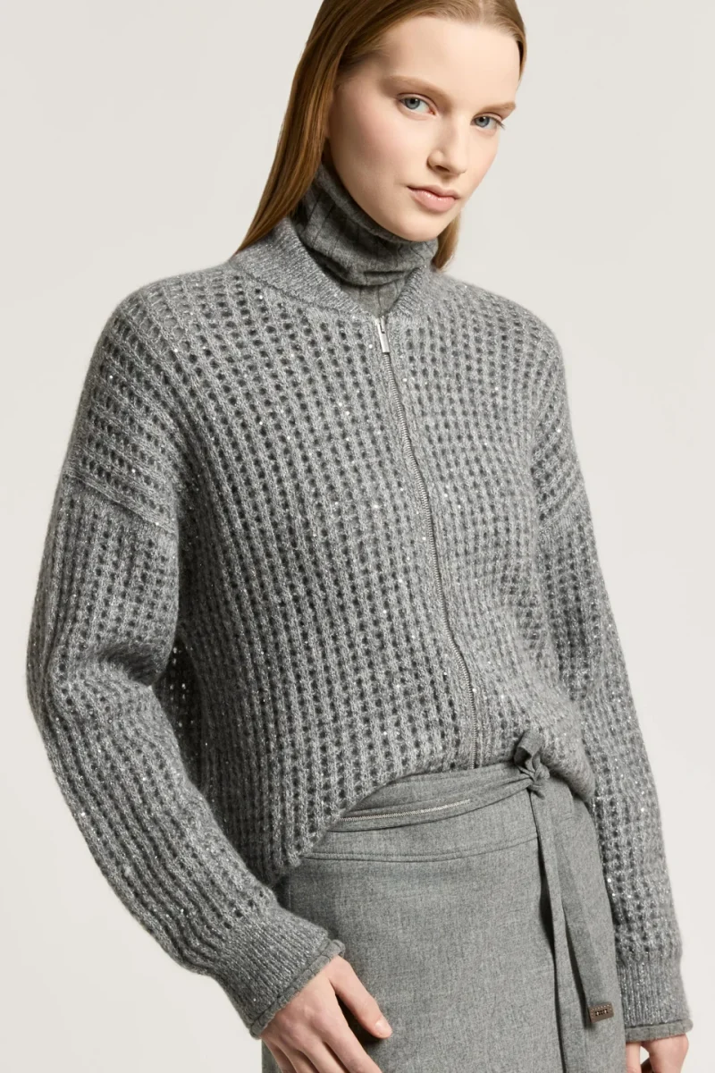 Alternative view of Cardigan Peserico Open-Knit gri