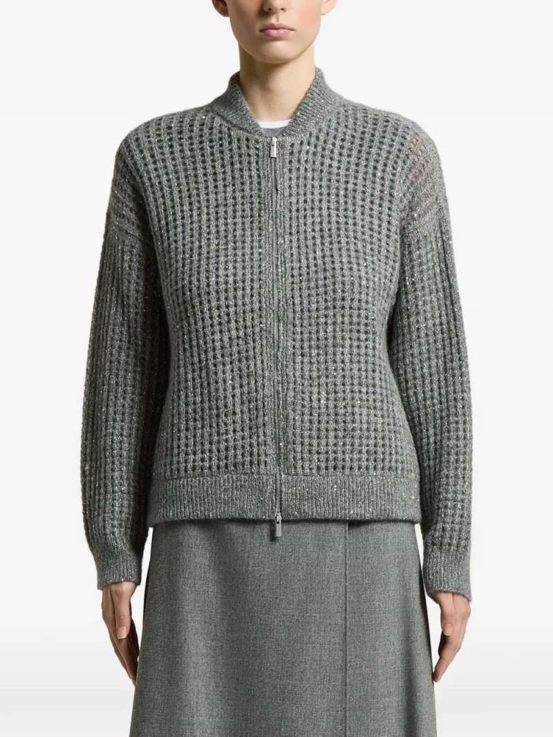 Cardigan Peserico Open-Knit gri