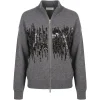 Cardigan Peserico Sequin-Embellished Zip-Up gri