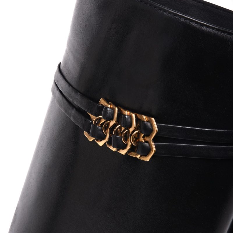 Cizme Baldinini Logo-Plaque Knee-High negru - imagine 5