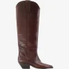 Cizme Isabel Marant Denvee Leather Cowboy maro