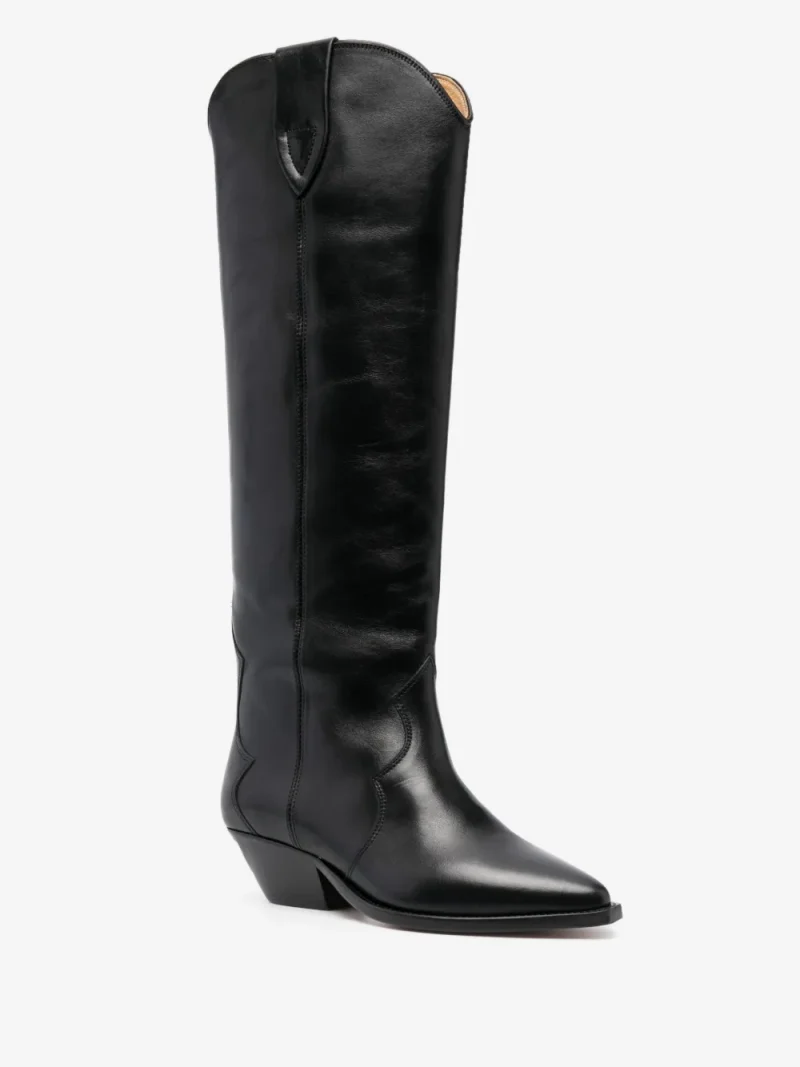 Cizme Isabel Marant Denvee Pointed-Toe Cowboy negru - imagine 3