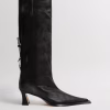 Cizme MIISTA Charlene Boots Black Brush Off Leather negru