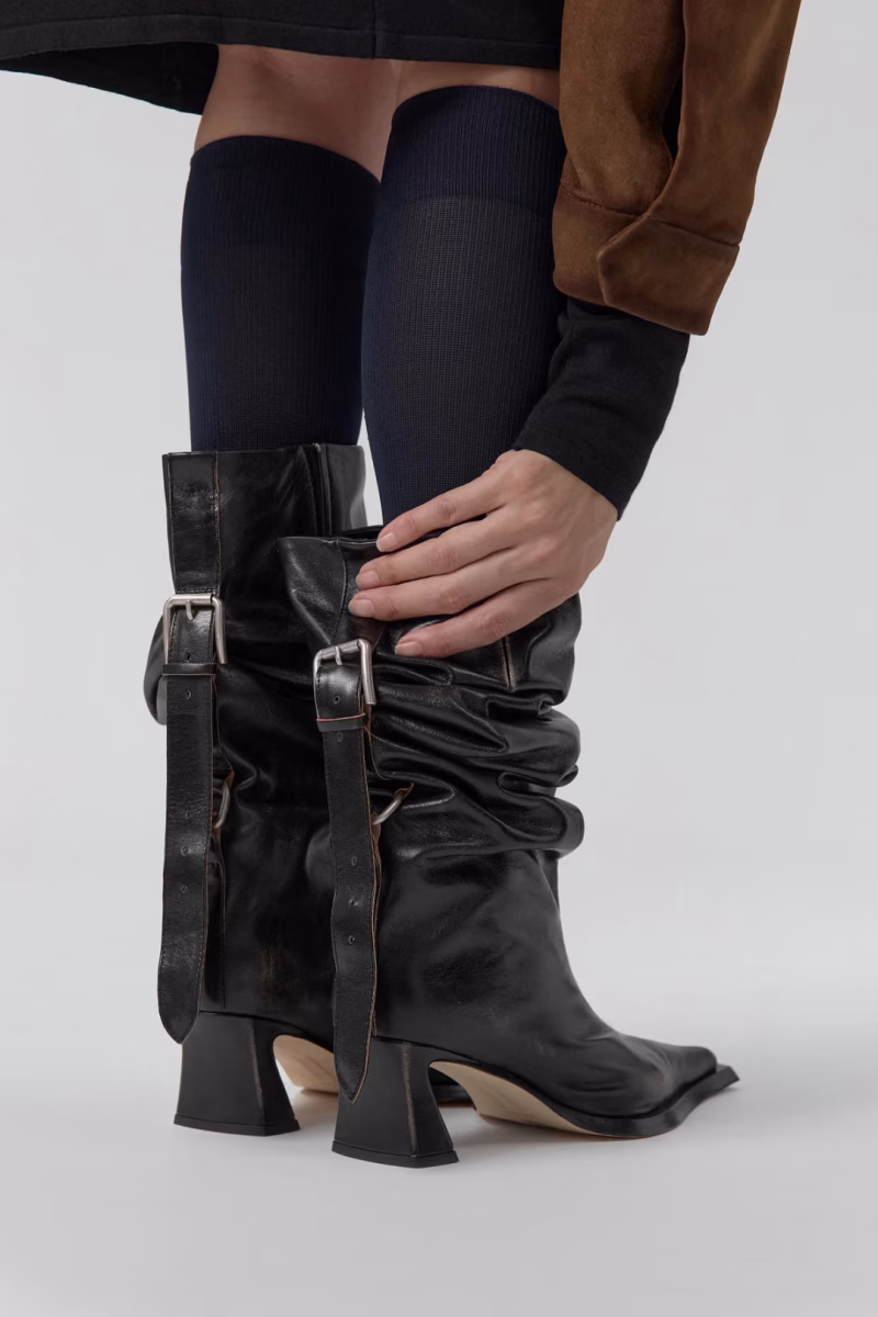 Cizme MIISTA Charlene Boots Black Brush Off Leather negru - imagine 6
