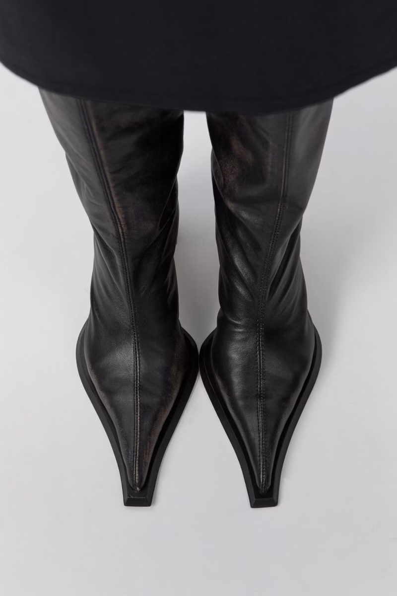 Cizme MIISTA Charlene Boots Black Brush Off Leather negru - imagine 8
