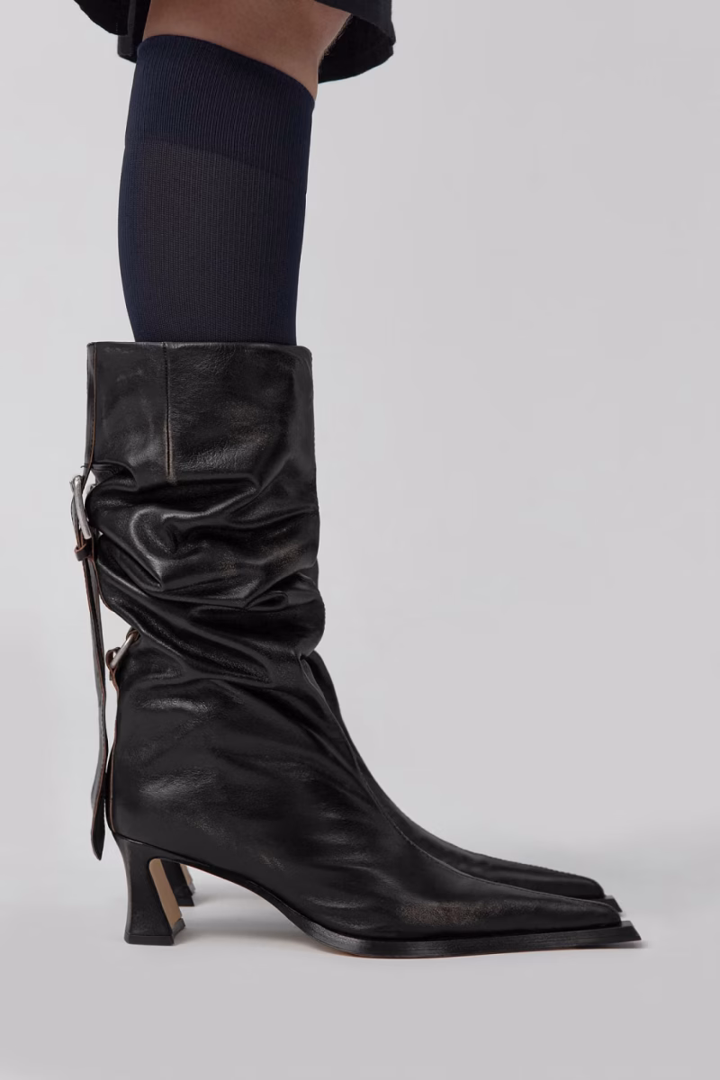 Cizme MIISTA Charlene Boots Black Brush Off Leather negru - imagine 4